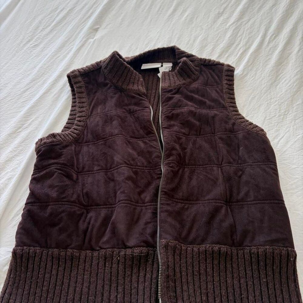 LIZ CLAIBORNE Brown Knit Sweater Crew Neck Womens Size Large